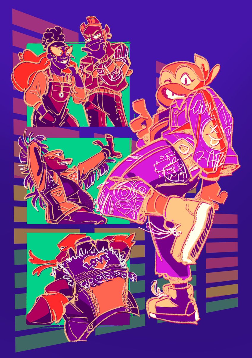 notsotinyblob's tweet image. hiiiii everybody Style on the Rise Vol. 2 has finally been shipped out so this piece can be released from the dungeon!! 

#rottmnt @RiseFashionZine