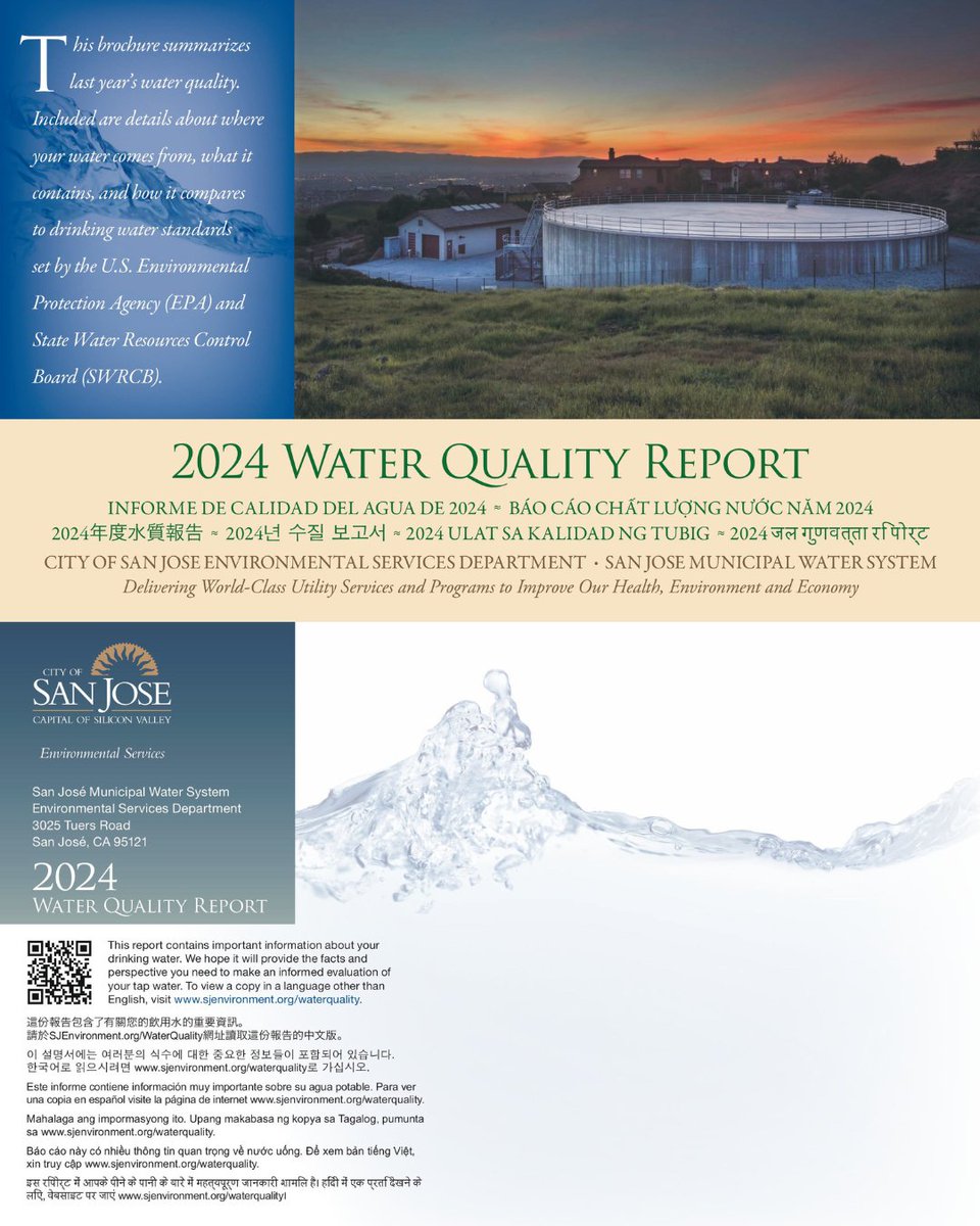 Hey #SanJose: Stay cool with clean and safe drinking water from the San José Municipal Water System. Check out the latest Water Quality Report available now at SJEnvironment.org/WaterQuality.