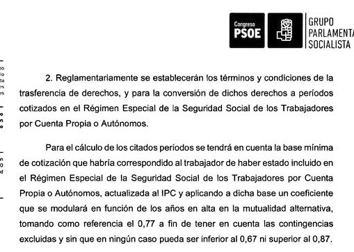 <a href="/PSOE/">PSOE</a> <a href="/SaizElma/">Elma Saiz</a> Nos centramos por lo tanto en esta parte que es la explicación de cómo será el Desarrollo Reglamentario para los pocos del colectivo afectado, no excluidos, claro.
