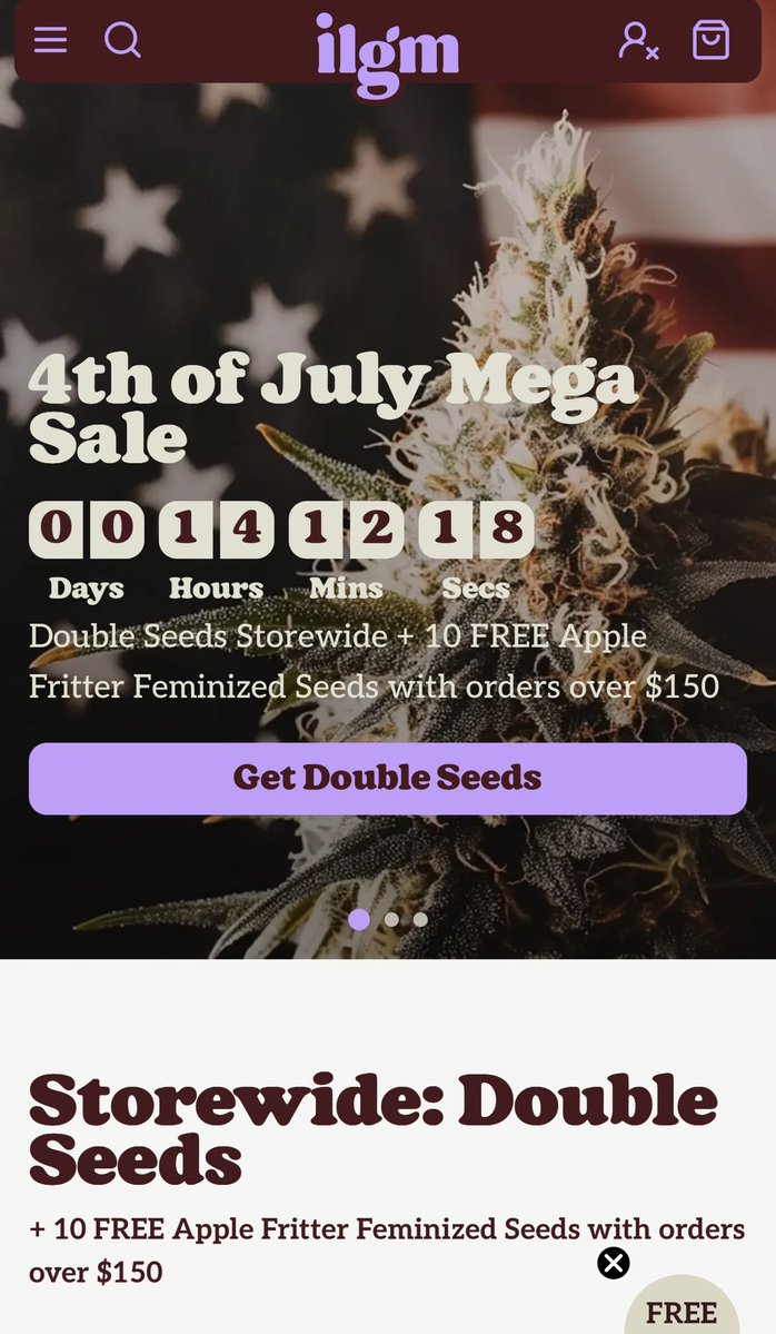 Double the seeds store wide sale at ilgm.com/?aff=7356 and 10 free Apple Fritter seeds with orders over $150 🇺🇸 👊👽👍 🇺🇸
