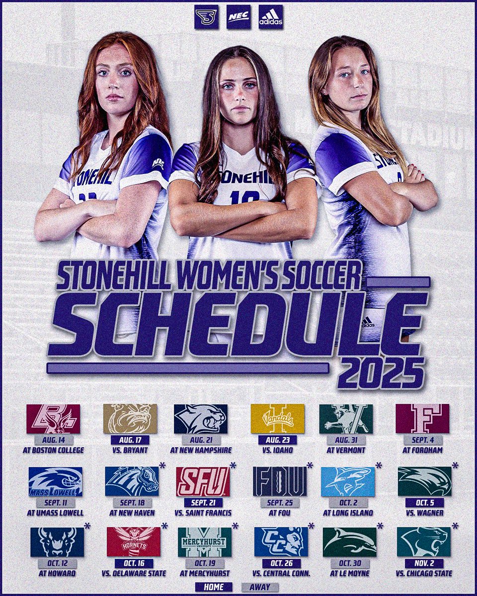GoStonehill's tweet image. 📅 MARK YOUR CALENDARS!
The 2025 slate for @StonehillWSOC is HERE!⚽️
Check out this season’s full schedule⬇️
🔗bit.ly/3GnJNmr
#GoHill | #NECWSOC