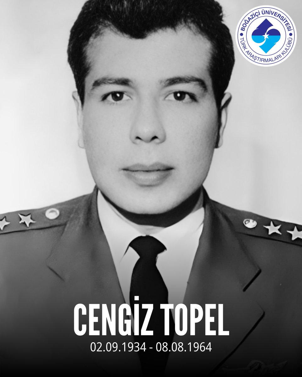 8 Ağustos 1964'te Erenköy direnişinde Rumlara karşı kahramanca mücadele ederken uçağı düşürülüp tutsak edildikten sonra ağır işkencelerle öldürülen Şehit Pilot Yüzbaşı Cengiz Topel'i şehadet yıl dönümünde rahmetle anıyoruz.