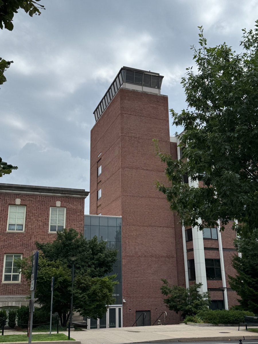 WeatherWorldPSU's tweet image. The Weather & Climate Comm Group took a field trip to the former weather station of @psumeteo in the tower atop Deike Building today! This was used in the 1960s & 70s before the Walker Building was built in 1976. Plenty of history & some pretty great views up here! @PSUEMS