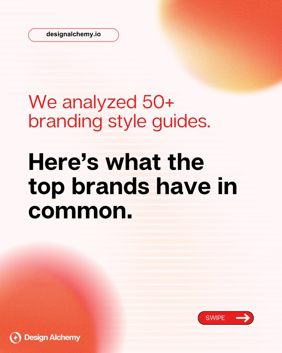 designalchemyio's tweet photo. We analyzed 50+#brand guides from top companies. Here's what they ALL have in common 🧵

#designasaservice #branddesign https://t.co/fXODvsYkMi