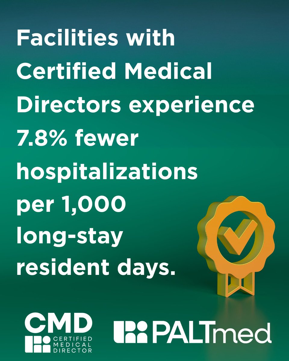 PALTmed | Post-Acute & Long-Term Care Medical Assn (@paltmed) on Twitter photo Becoming a CMD is more than a credentialโitโs a commitment to excellence with measurable impact. Facilities led by CMD-certified directors see meaningful improvements in care quality and patient outcomes.
Elevate your career: paltmed.org/certification Becoming a CMD is more than a credentialโitโs a commitment to excellence with measurable impact. Facilities led by CMD-certified directors see meaningful improvements in care quality and patient outcomes.
Elevate your career: paltmed.org/certification