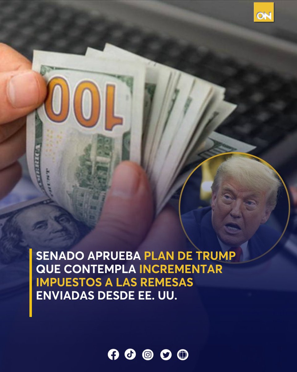 11_Noticias's tweet photo. 😰 El nuevo plan fiscal de Trump aprobado en el Senado incluye un posible impuesto a las remesas enviadas desde EE.UU., lo que ha encendido las alarmas entre migrantes. 💰
Conoce más detalles 👉🏻: https://t.co/jAJPBYx8wX
#DonaldTrump #Proyectofiscal #impuetoaremesas https://t.co/b6tpgZtGhR