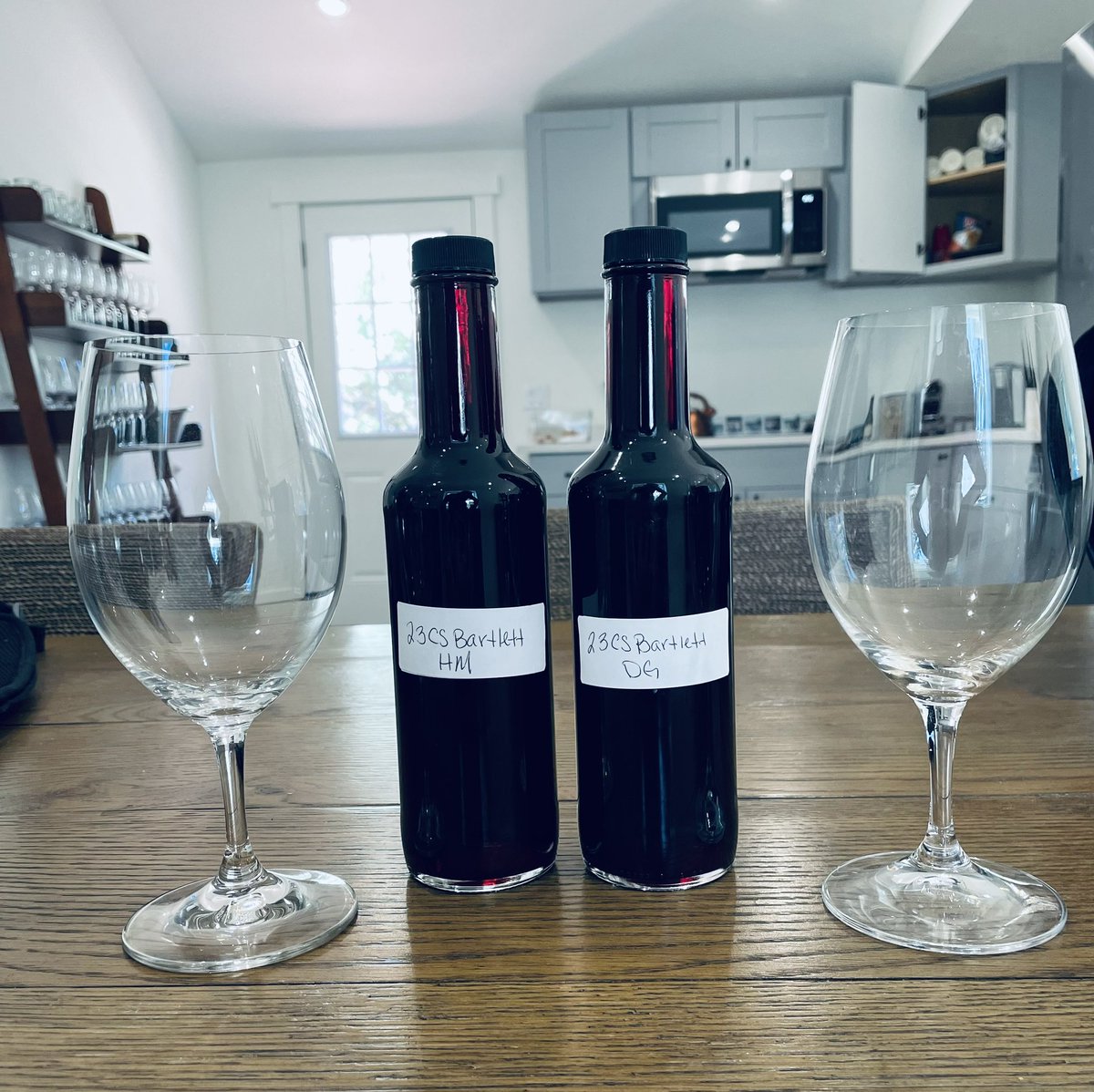 Pulled some samples from the barrels of the 2023 #BartlettFamilyVineyards Estate Howell Mountain Cabernet and our Napa Valley Bordeaux Blend. Tasted at the winery. Excited about where these wines are. Bottling…..up next!