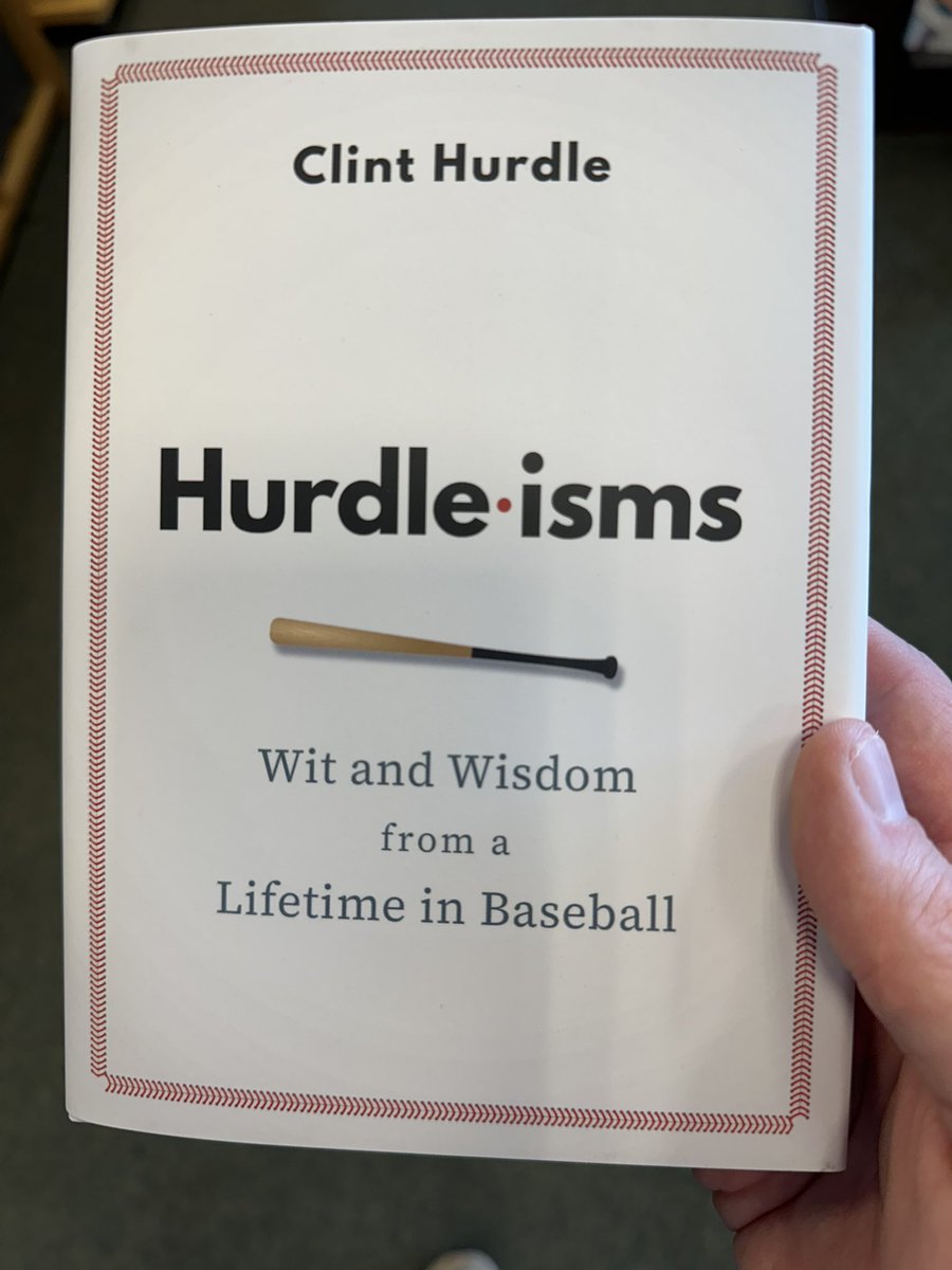 CoachCasto's tweet image. Fired up to dive into @ClintHurdle13’s “Hurdle-isms.” Clint is baseball gold, and one of the people I looked up to as someone wanting to get into coaching/leadership. He’s one of the most kind and genuine human beings in this world. Fired up to learn more from Clint w/ this book.
