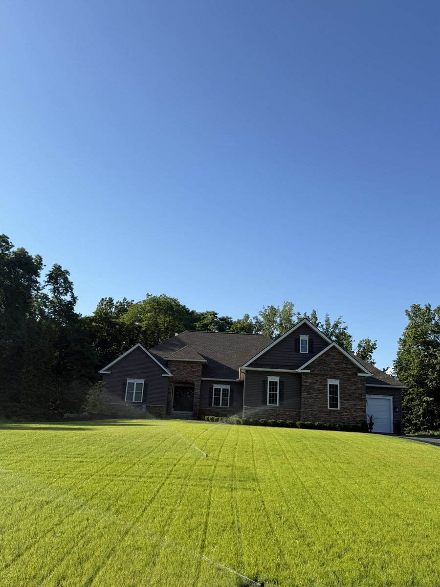 Beautiful new lawn in Spencerport ny.  Flower City Irrigation  585-392-8998
