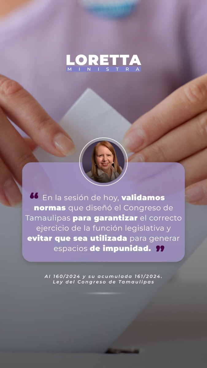 ⚖️ En la sesión de hoy de la <a href="/SCJN/">Suprema Corte</a> resolvimos la Acción de Inconstitucionalidad 160/2024 y su acumulada 161/2024. Un partido político y diversas diputadas y diputados locales impugnaron el Decreto que reformó distintos artículos de la Ley sobre la Organización y Funcionamiento