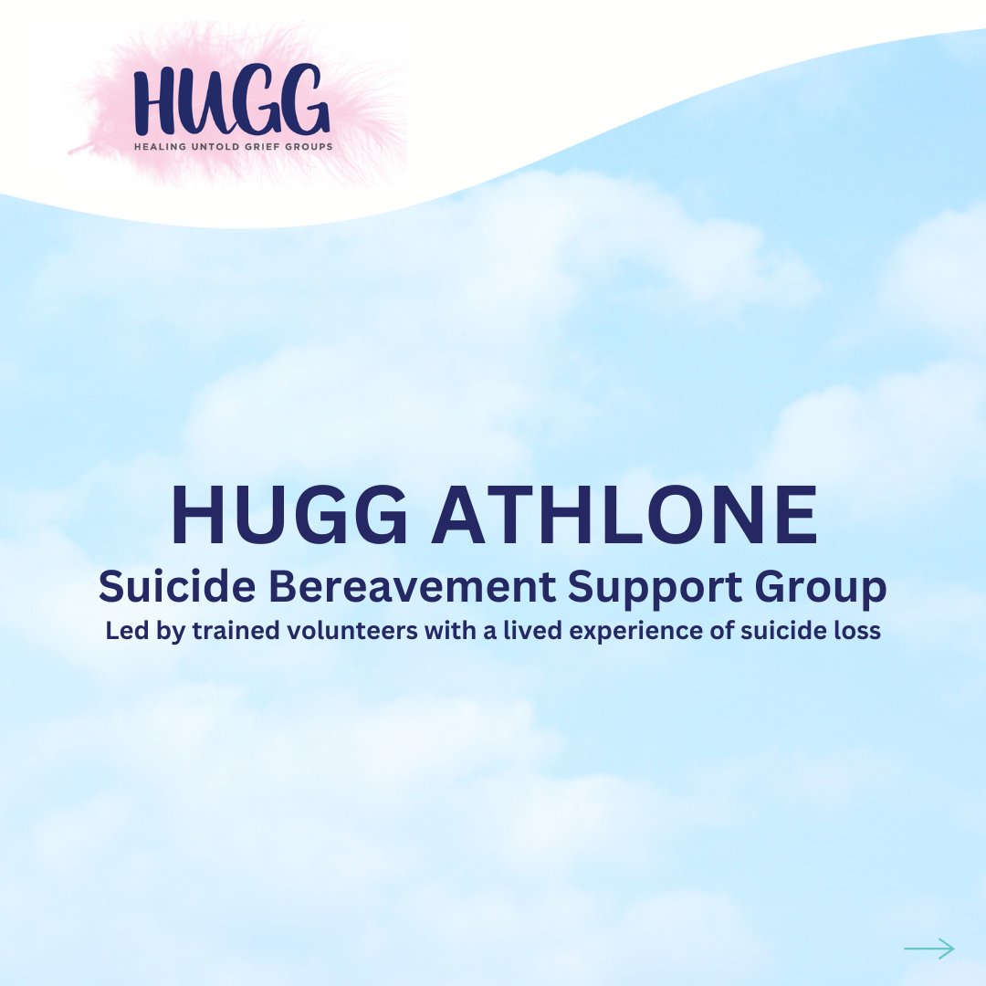 WestBeWell1's tweet image. HUGG - Ireland's national suicide bereavement organisation - have a suicide bereavement support group in Athlone.
The monthly support group meets on Tuesday evenings, 7.30 to 9.30pm.
Find out more here: westbewell.ie/2025/07/02/fre…
