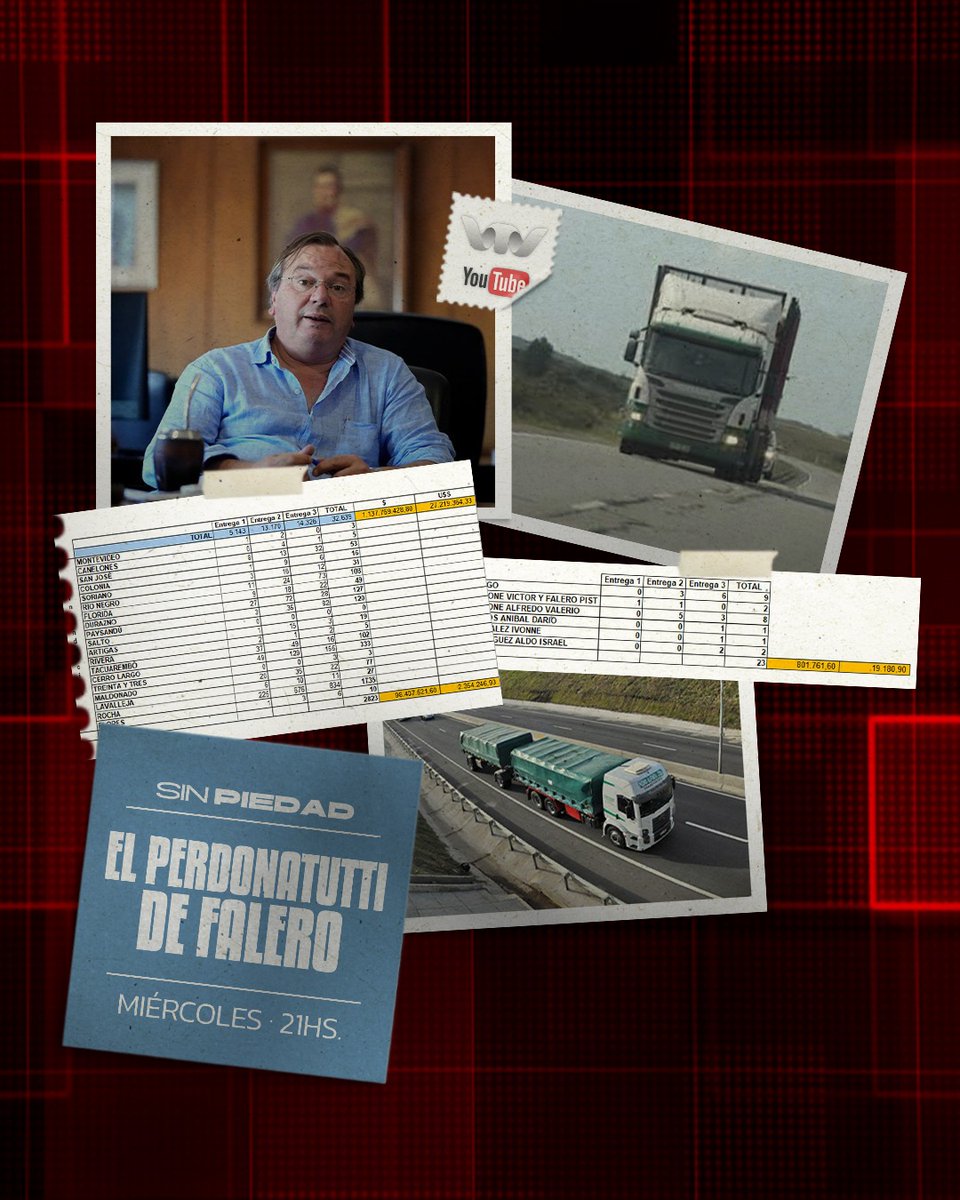 VTV Uruguay (@vtvuruguay) on Twitter photo 📋 #SinPiedad | Polémica en el Ministerio de Transporte y Obras Públicas: <a href="/EPreve/">Eduardo Preve</a> y <a href="/diegodelacurva/">Min. Diego González González</a> nos traen un nuevo informe en donde revelan cómo el exministro José Luis Falero dejó sin efecto miles de multas a camiones. ¿Falta de control o decisión política? 📋 #SinPiedad | Polémica en el Ministerio de Transporte y Obras Públicas: <a href="/EPreve/">Eduardo Preve</a> y <a href="/diegodelacurva/">Min. Diego González González</a> nos traen un nuevo informe en donde revelan cómo el exministro José Luis Falero dejó sin efecto miles de multas a camiones. ¿Falta de control o decisión política?