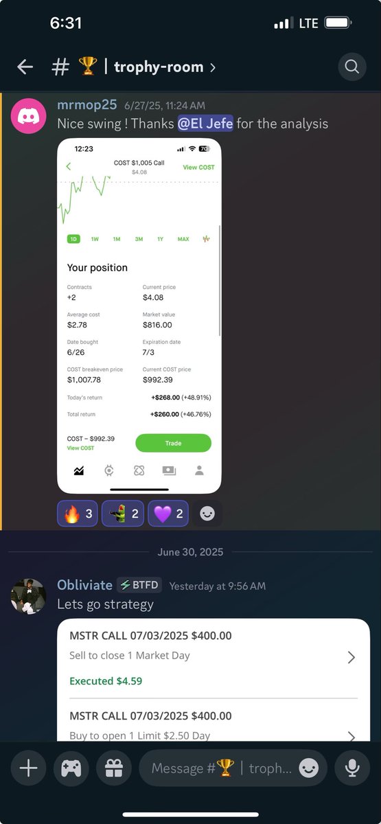 MMeatloaf7's tweet photo. Best thing about a strong community is the seeing the individual growth

Cant improve if you just focus on following someone’s buys n sells

$spy $qqq

https://t.co/Kz0XBsInXu https://t.co/O4DovvSOSq