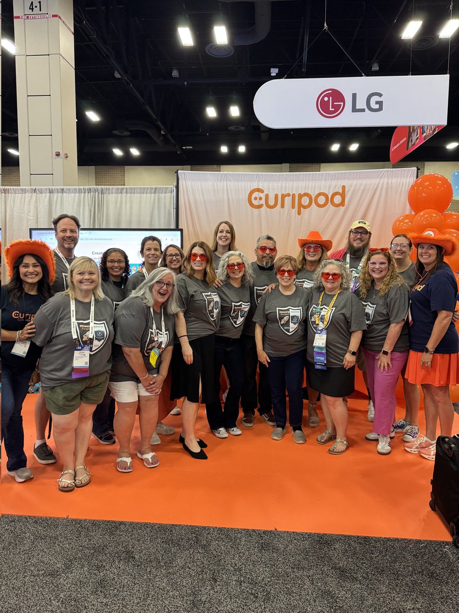 When a company is more than a company. EduGuardian OG5 met through ties to <a href="/curipodofficial/">Curipod</a>, and they supported us as we grew into a league. Having our official #ISTELive25 ##techtshirttuesday pics there today was full circle for us! Thank you, Curipod! We love booth #3327!