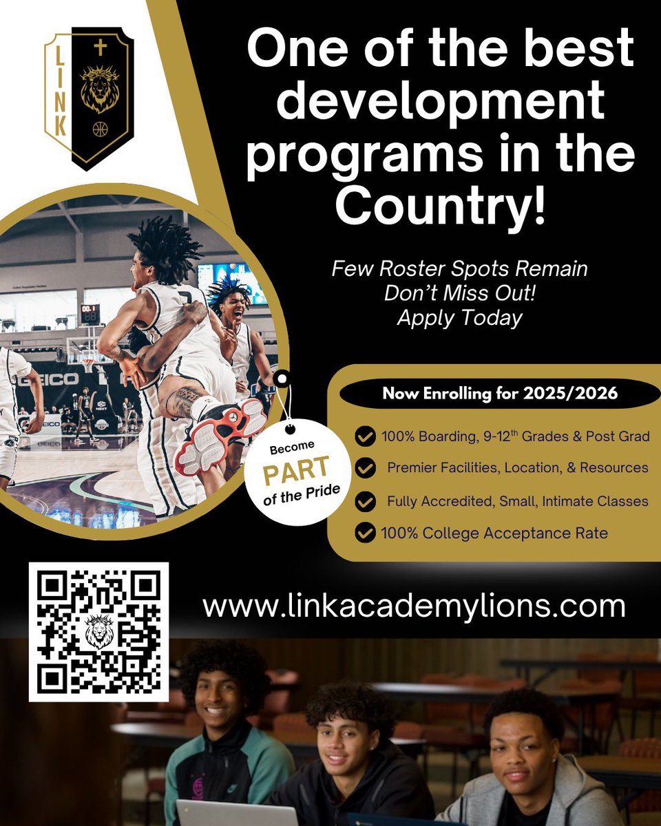 Link Academy (@linkacademy_) on Twitter photo If you want to be the best you have to compete/practice against the best! 
βοΈ 100% Boarding | 9-12 + Post Grad. π’
βοΈ Premier Facilities π«
βοΈ Fully Accredited π
βοΈ 100% College Acceptance Rate π§πΎβππ¨πΌβπ
Apply Today! π If you want to be the best you have to compete/practice against the best! 
βοΈ 100% Boarding | 9-12 + Post Grad. π’
βοΈ Premier Facilities π«
βοΈ Fully Accredited π
βοΈ 100% College Acceptance Rate π§πΎβππ¨πΌβπ
Apply Today! π