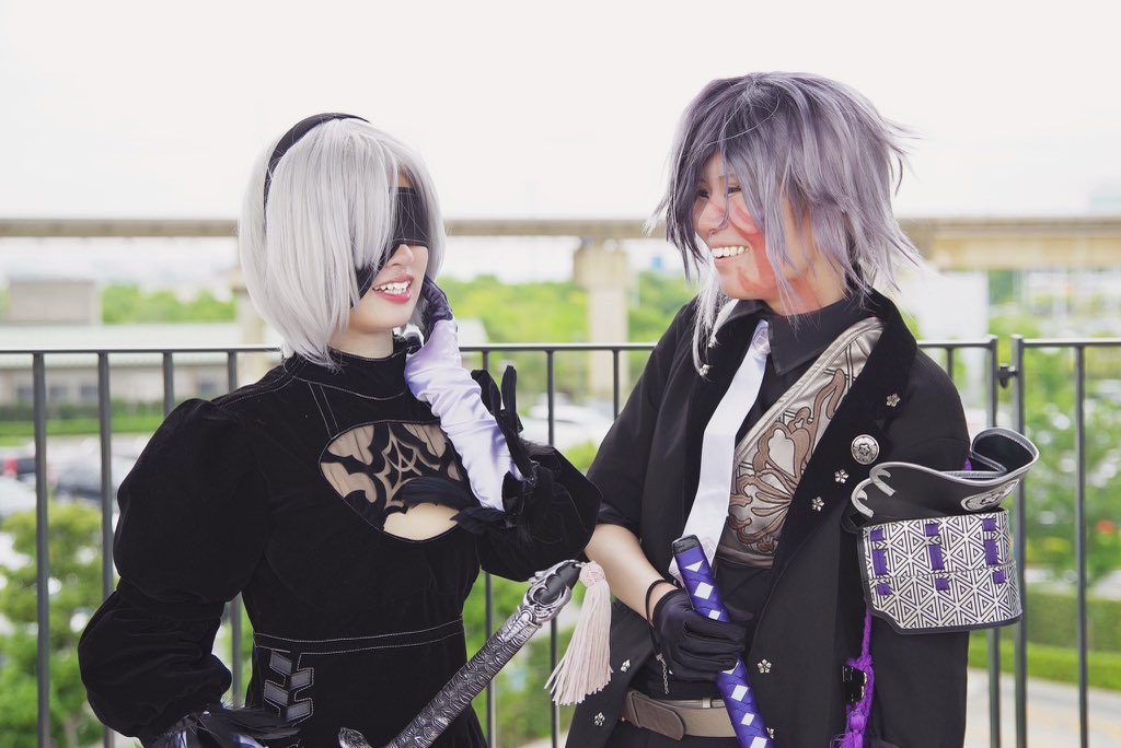 Tsuchinoko_Cos's tweet photo. Off shot with ＠J_1031shio 
                                 photo by @ikechi_cycle 

汐ちゃんとの楽しかった思い出が蘇ってくる…またアコスタ行きたいな…。

 #アコスタ羽田エアポートガーデン 
 #コスプレ  #2B  #実休さん https://t.co/I9yK3mJYAC