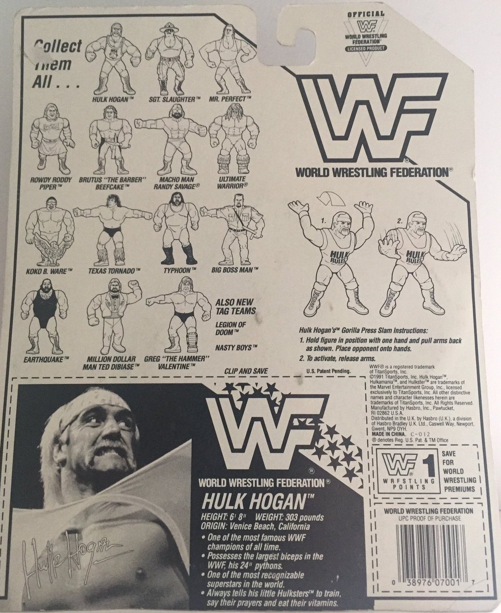 wrestlingtoytracker.com

Hulk Hogan Series 1 Re-Released with a Series 3 back. 

#WWF #WWE #Vintage #Hasbro #WrestlingCommunity #HulkHogan #Hulkster