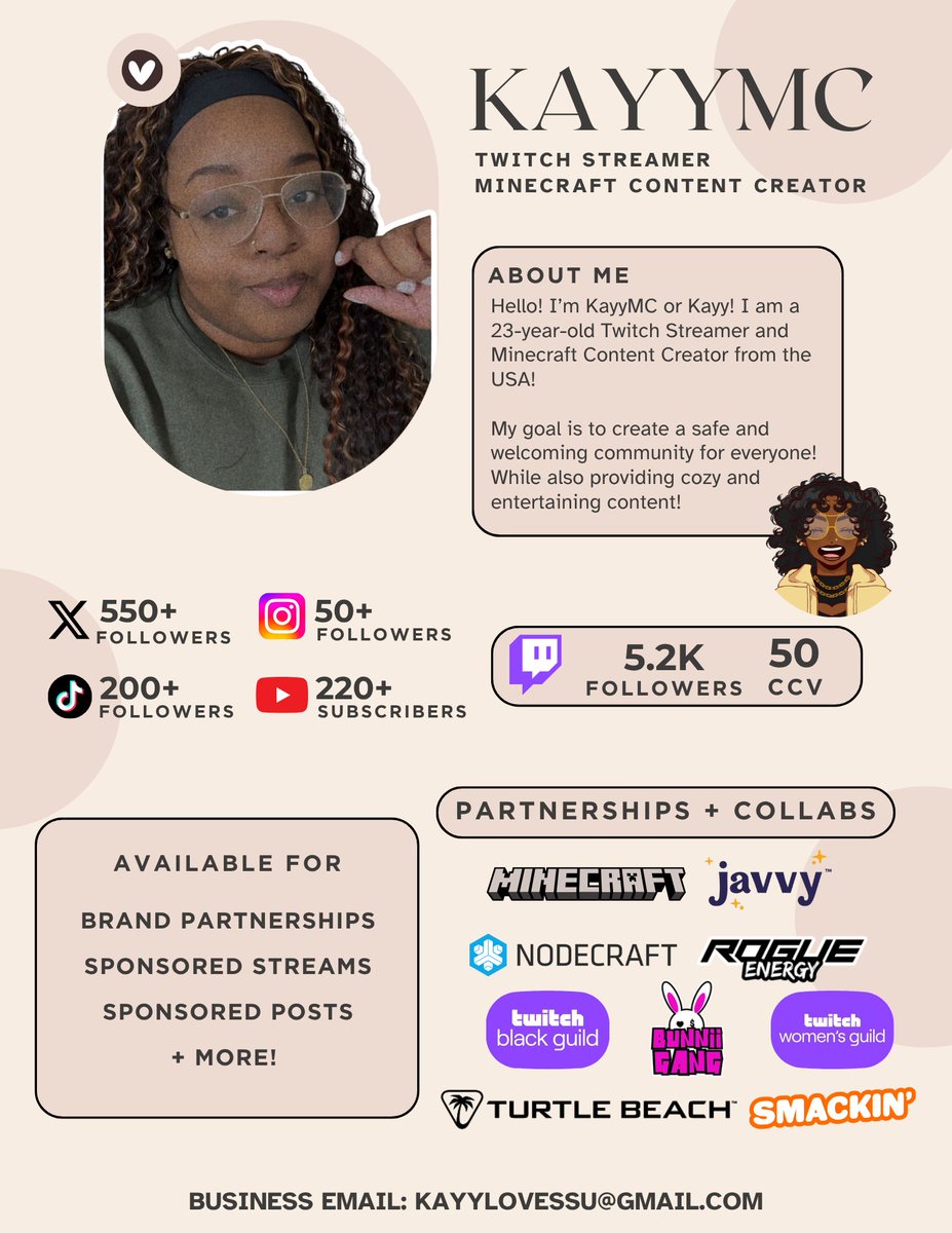 KayyUso's tweet photo. Updated July Media Kit! 💛
#Twitch #TwitchStreamer #MinecraftStreamer #ContentCreator #MinecraftContentCreator https://t.co/rrGR0eYPRj