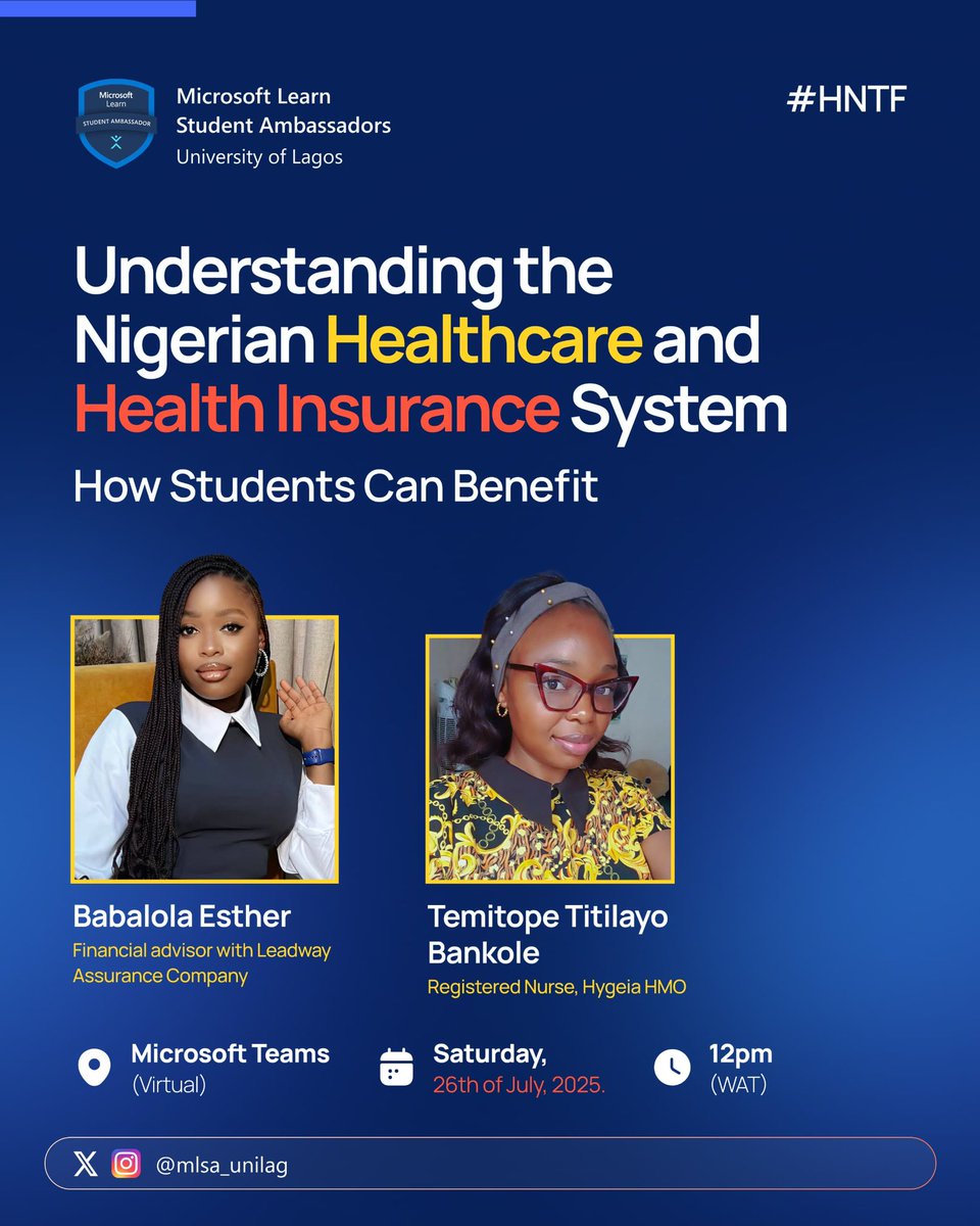 10 days to go! 

confused about how healthcare &amp; health insurance work in Nigeria? 🤔
join us on the 26th of July for a deep dive into the system, and how students like you can benefit!

sign up here: tally.so/r/mRaPej