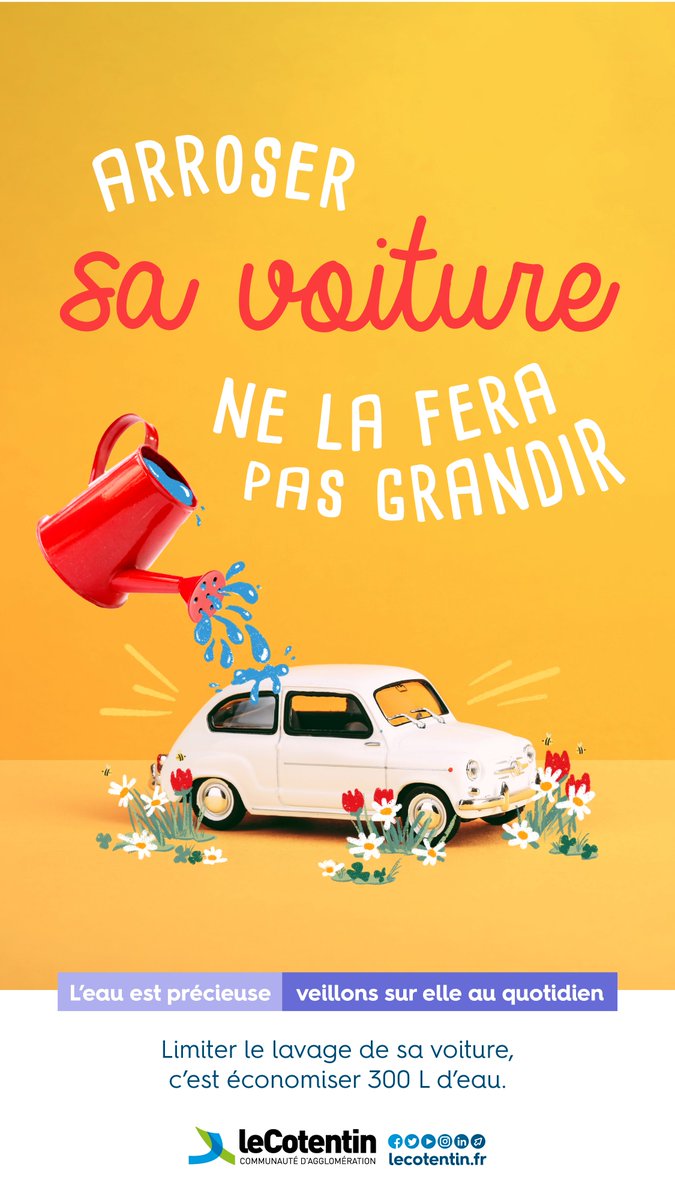 leCotentin's tweet photo. Le département est en vigilance sécheresse. @lecotentin se mobilise pour sensibiliser les usagers et les touristes à la préservation de l'eau. Chaque geste compte pour éviter les restrictions demain. https://t.co/kpXsWF6k35