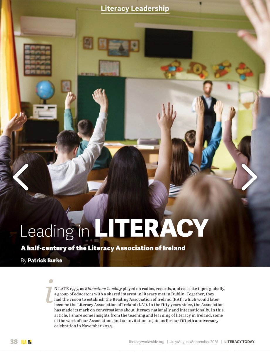 LiteracyIRL's tweet image. Don’t miss the new issue of Literacy Today from @ILAToday . Our LAI president @patjburke shares insights on Irish Literacy and the work of the LAI on pages 38 and 39! #edchatie 
publuu.com/flip-book/2442…