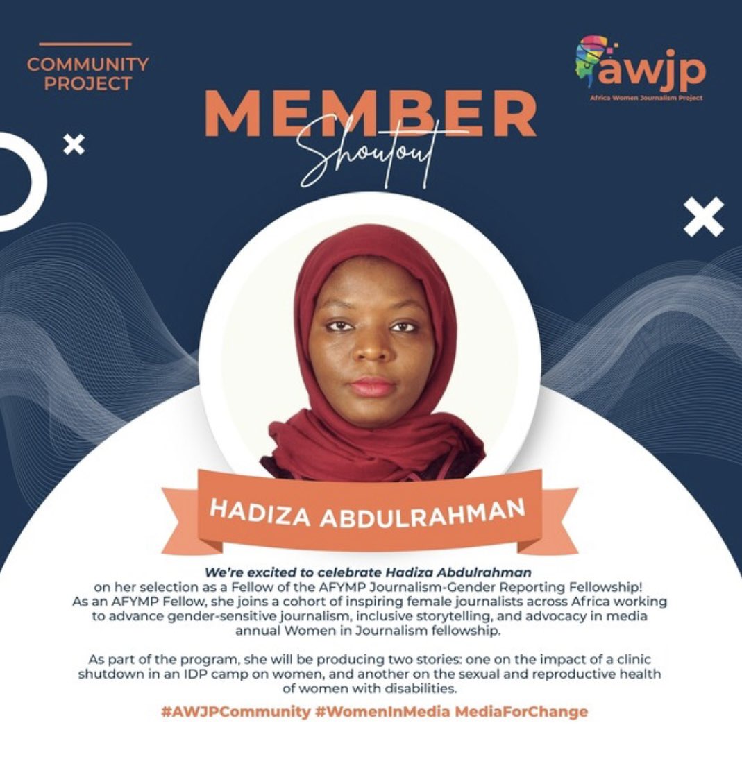 HadizaAbdulrah5's tweet image. Thank you #Awjp community
I'm deeply honoured to have been spotlighted. Your recognition means so much to me and continues to inspire my commitment to amplifying voices, especially those often unheard. Grateful to be part of a network that values impact, inclusion, and change.