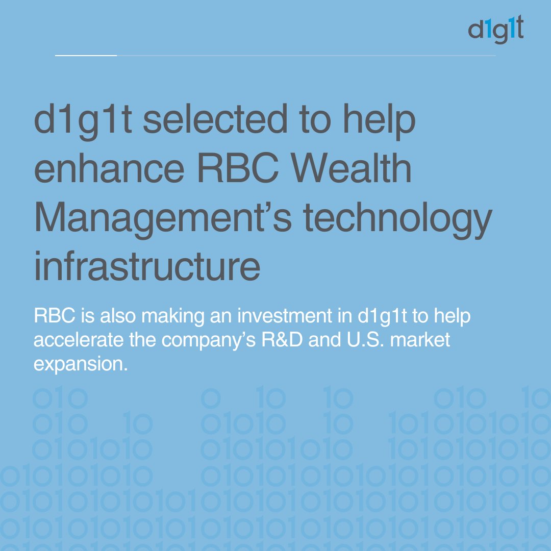 We’re excited to announce a new engagement with RBC Wealth Management.  Read the full press release: newswire.ca/news-releases/…  #WealthTech #Fintech #WealthManagement #RIAs