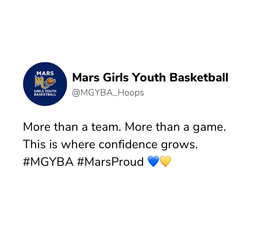 Confidence starts here - in the reps, the teamwork, the love for the game. 💙💛
#MGYBA #WisdomWednesday #MarsProud #YouthBasketball