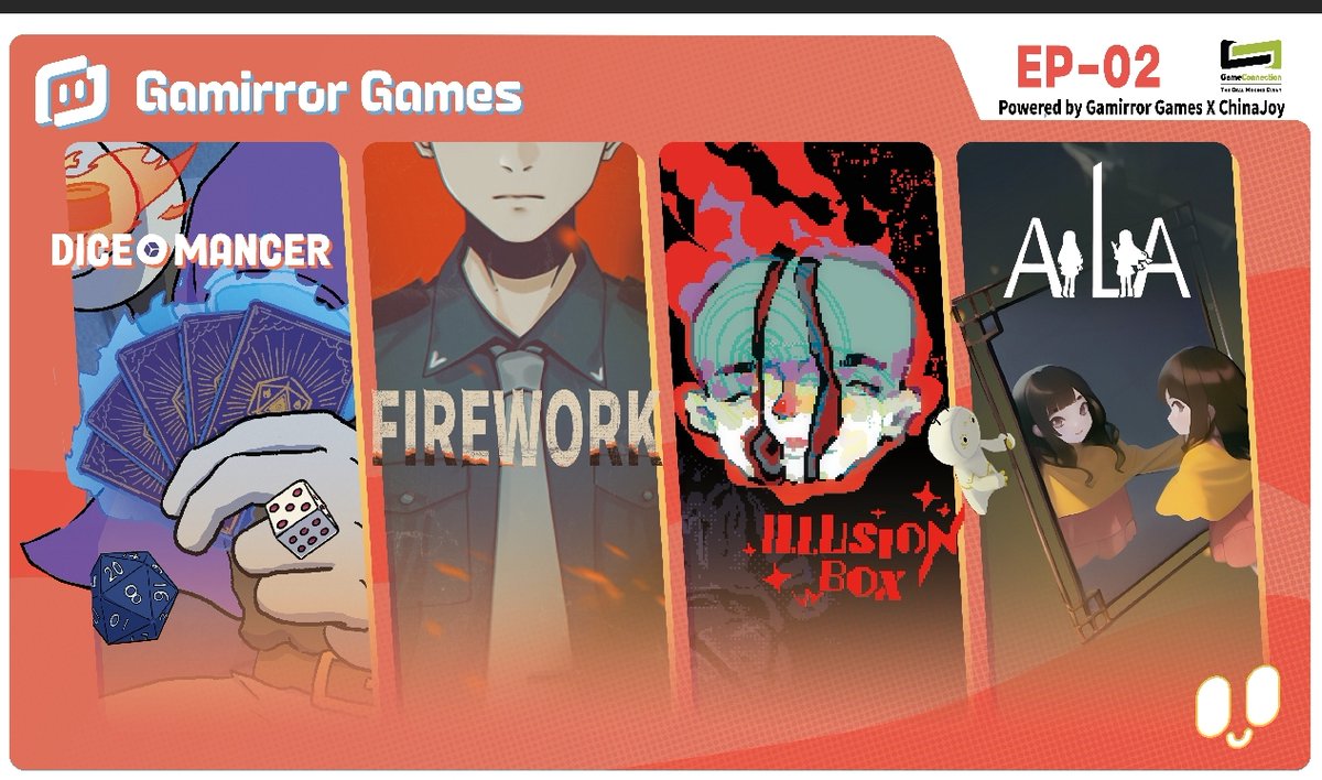GamirrorGames's tweet image. 🎮BitSummit出展🎮
インディーズゲームパブリッシャー「ゲーミラーゲームズ」は、7月18日〜20日開催のBitSummitにて【EP-02】ブースで4タイトルを出展！
『花火（Firework）』
『ILLUSION BOX』
『サイコロマンサー（DICEOMANCER）』
『AiliA』

京都でお待ちしています✨
#BitSummit #IndieGame