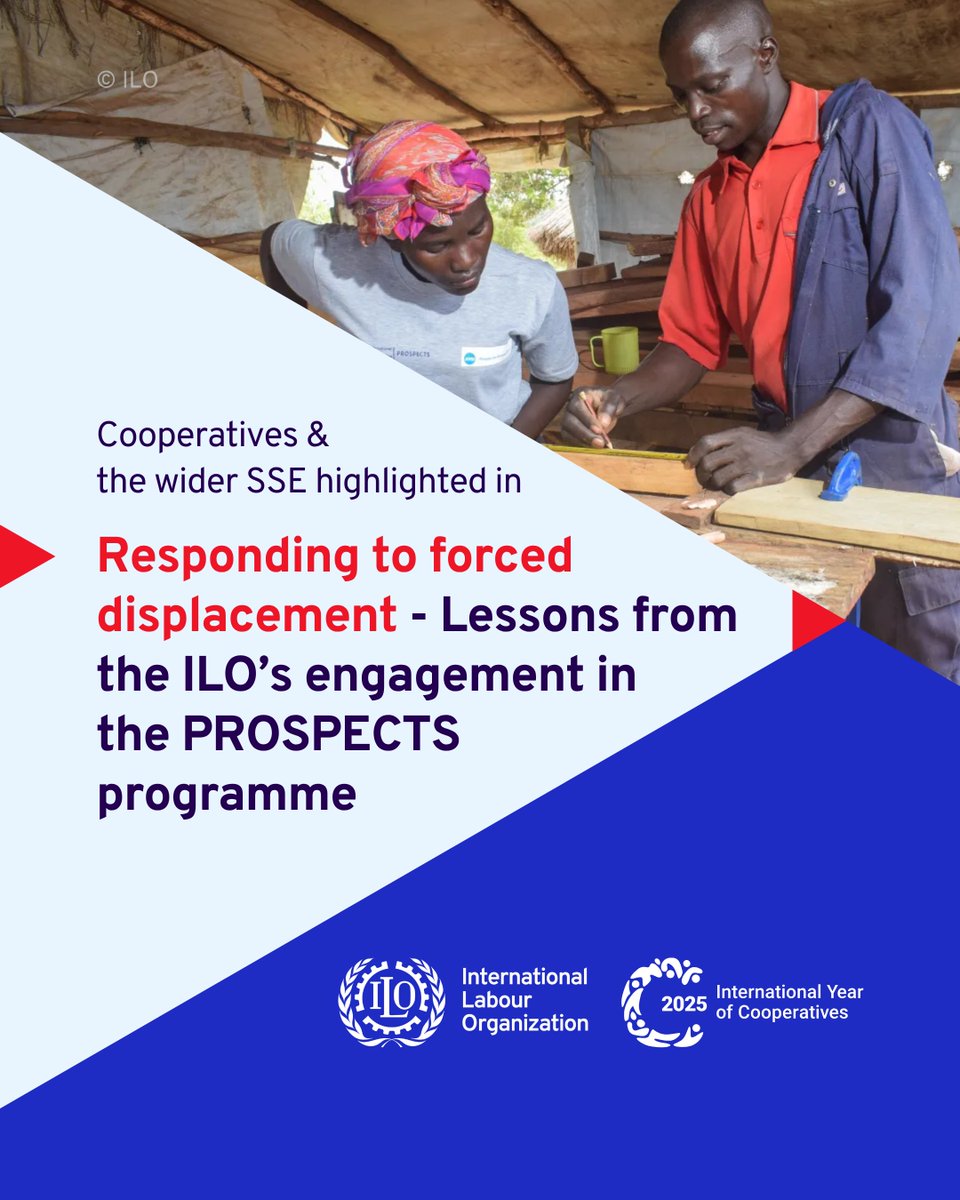 ilocoopsse's tweet image. 🆕 New report highlights lessons from @IloProspects on the role of #coops & other #SSE entities in addressing the needs of both forcibly displaced persons & host communities across Ethiopia, Jordan, Kenya, Lebanon, Sudan & Uganda.
🔗ilo.org/publications/r…