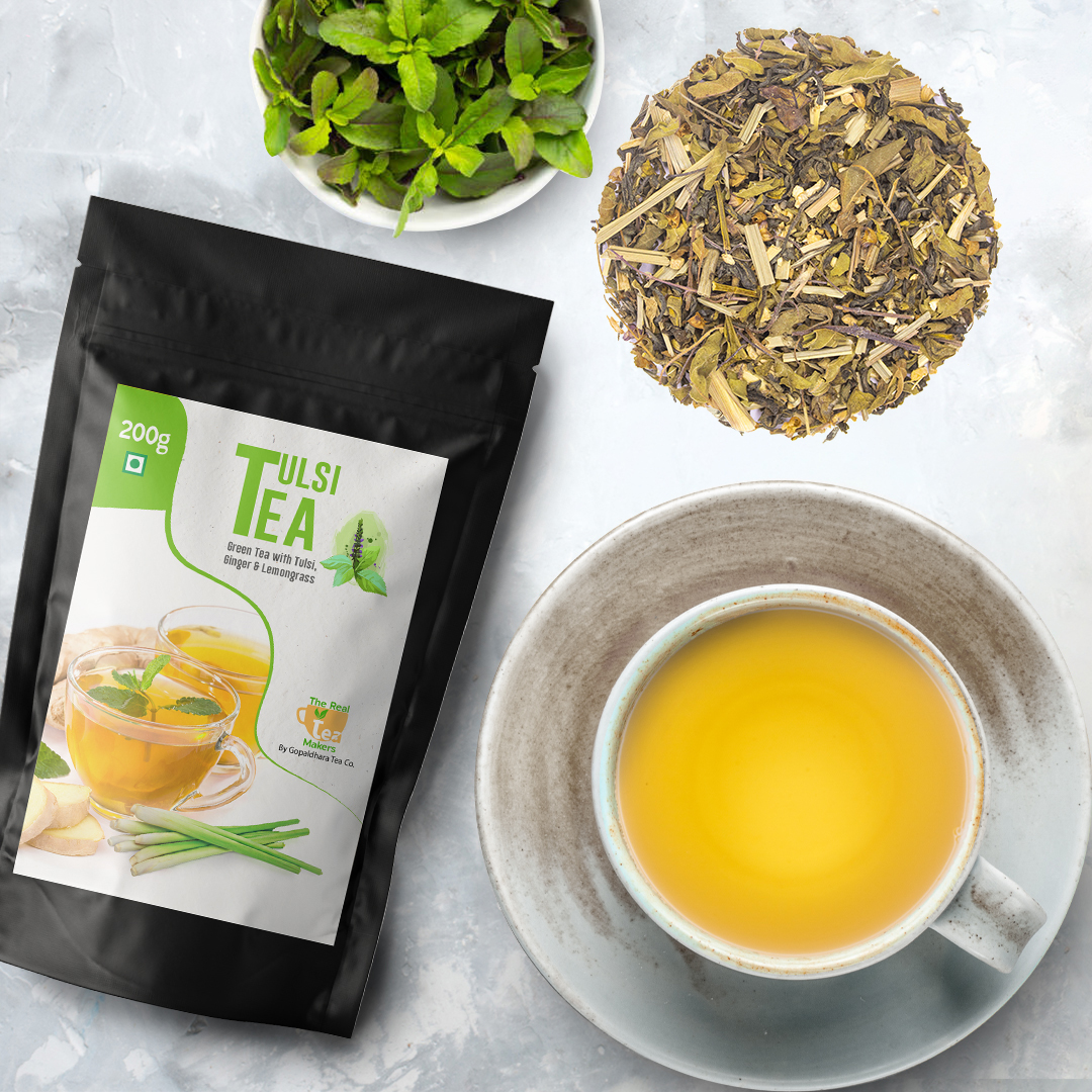 Sip your way to total wellness! Our Detox Tulsi Green Tea with zesty Ginger &amp; Lemongrass fires up metabolism, calms the mind &amp; cleanses naturally. Get up to 32% OFF! code: FEST gopaldhara.com