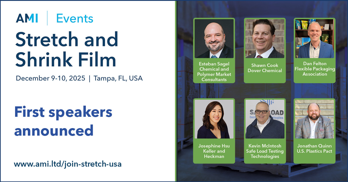 Contact_AMI's tweet photo. 🎉 Meet the first speakers announced for Stretch and Shrink Film on December 9-10, 2025, in Tampa, Florida.

Book your place today and take advantage of the early booking rates: https://t.co/0D9U8x6jUG

#AMIStretchUSA #shrinkfilms #stretchfilm #sustainability  #flexiblepackaging https://t.co/ezquEgyEiW
