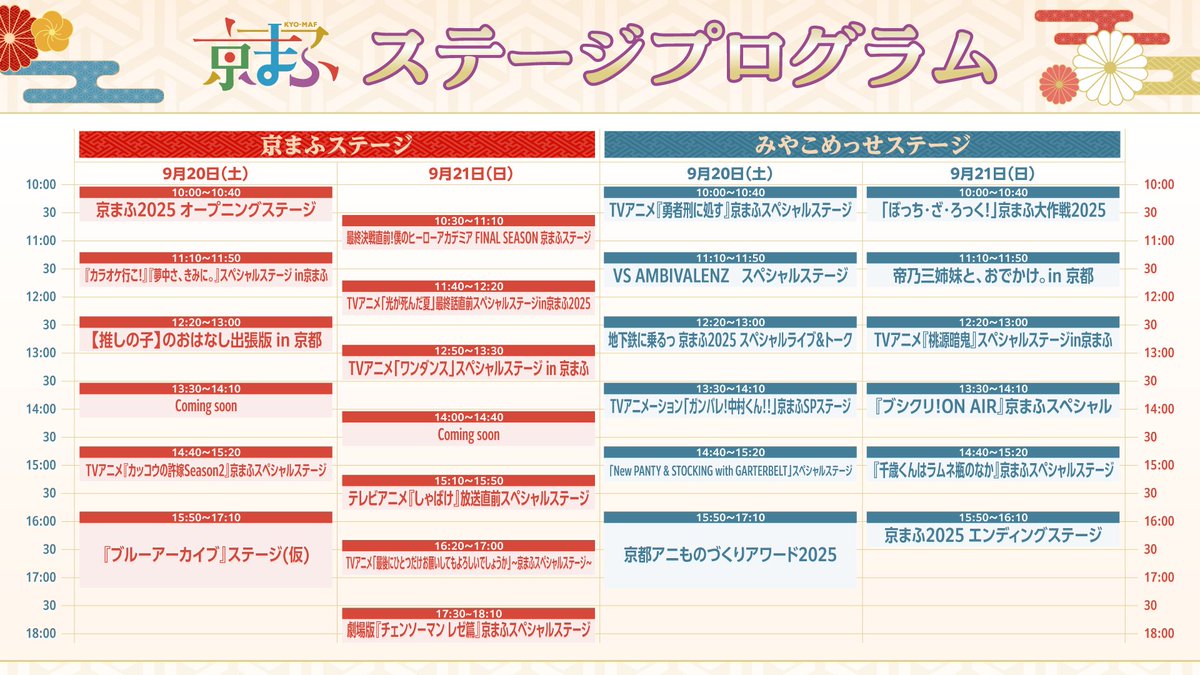 shabake's tweet image. ___\\#京まふ 2025 //___
📣テレビアニメ『#しゃばけ』
放送直前スペシャルステージ実施決定
🎐実施日時
9/21(日)15:10~15:50
🎐出演者
一太郎役 #山下大輝
仁吉役 #沖野晃司
佐助役 #八代拓
kyomaf.kyoto