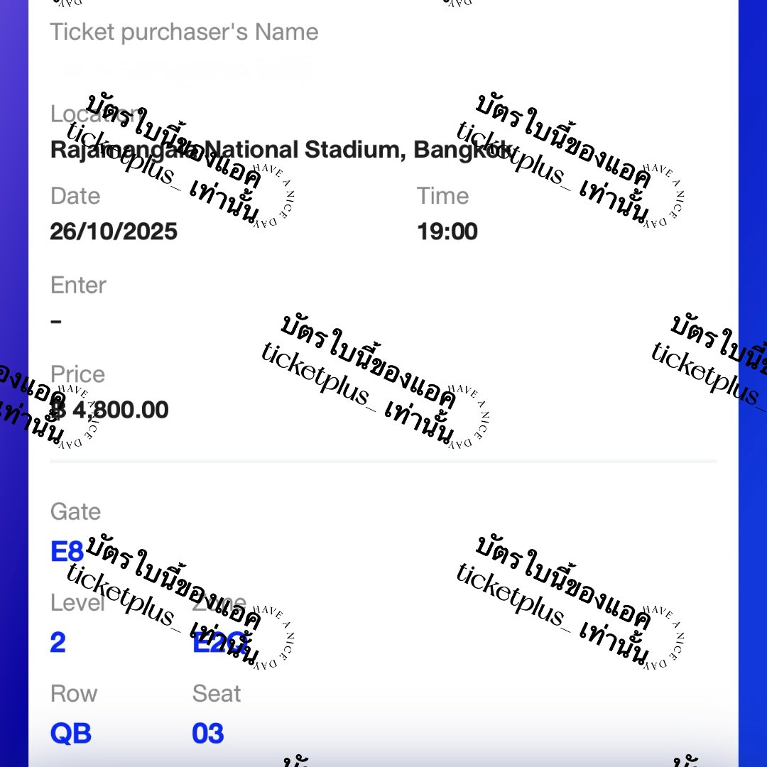 TicketsPlus_'s tweet photo. WTS | ขาย Blackpink World Tour 2025

📍รอบวันอาทิตย์ 26 ตุลาคม 2568

📍โซน : E2Q row QB (มีเอกสารให้เข้างาน)

📍ที่นั่ง : QB03

💌 นัดรับ bts ศาลาแดง , สยาม

⚠️ ไม่เก็บมัดจำ , ไม่รับจองเกิน 2 วัน

#DEADLINE_IN_BANGKOK https://t.co/Q8WK1ASRd1