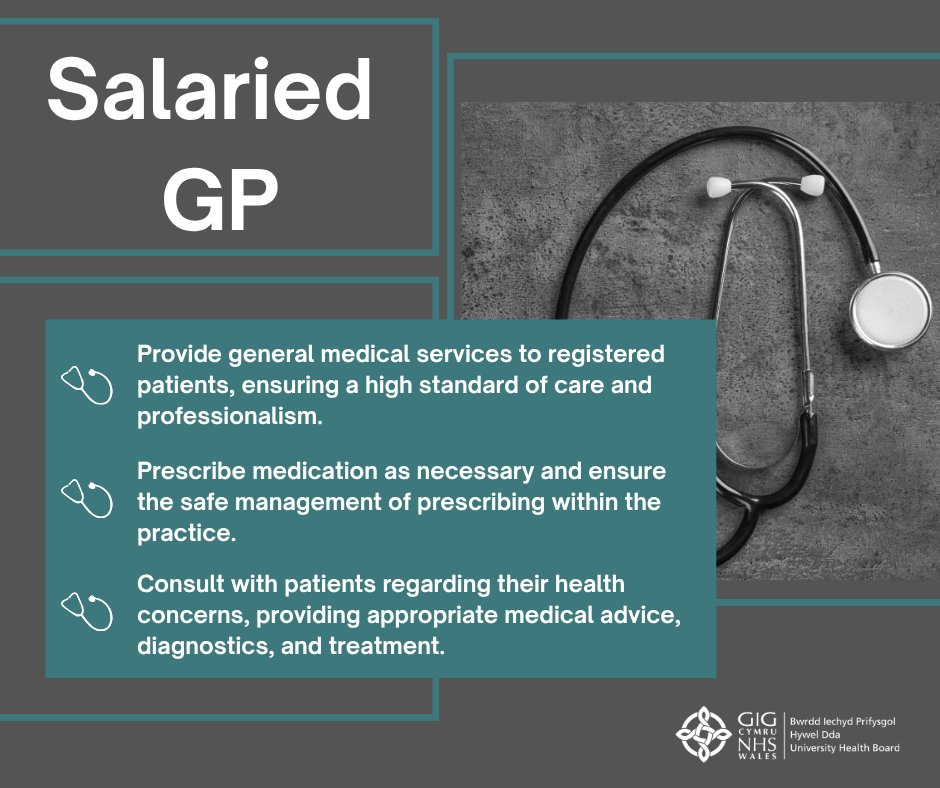 SwyddiHDdaJobs's tweet image. ** Salaried GP**

Meddygfa Tywyn Bach

🟦 Provide general medical services to registered patients, ensuring a high standard of care and professionalism.

Take a look here…
jobs.nhs.uk/candidate/joba…