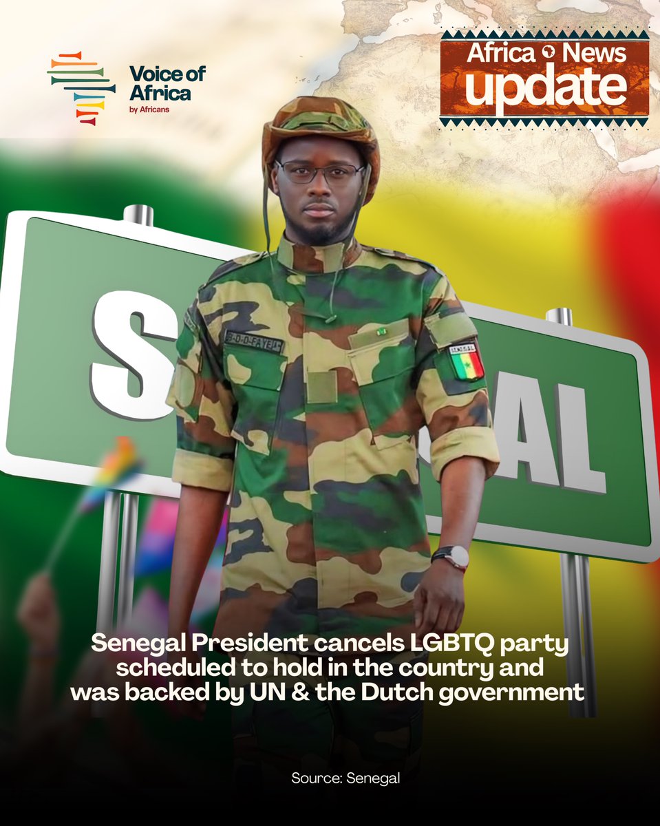 voice_ofafrica's tweet photo. 🇸🇳 Africa News Update
Senegal’s President has officially canceled an LGBTQ event that was set to take place in the country and reportedly backed by the United Nations and the Dutch Government.
#AfricaNews #Senegal #LGBTQDebate #VoiceOfAfrica #AfricanValues #SovereigntyMatters https://t.co/LKOz4iO1LF