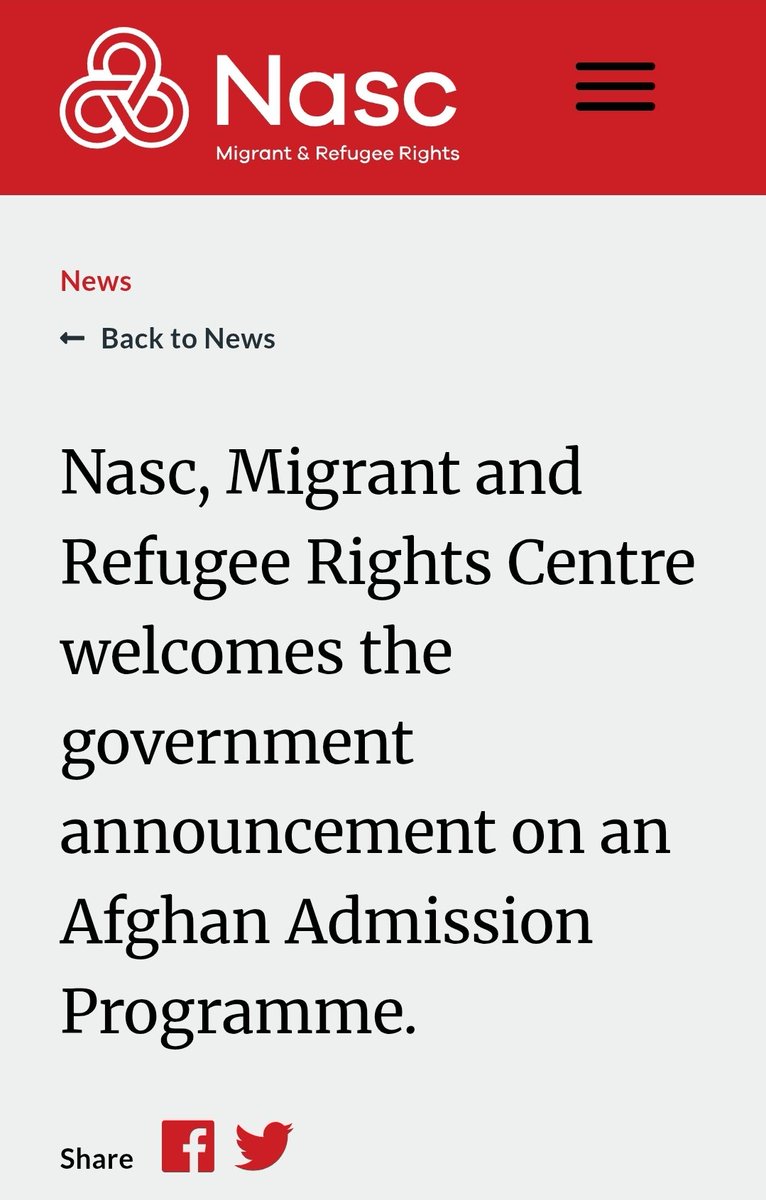 fiannafact's tweet image. Reminder: NASC, an NGO that receives over 70% of its funding from the Irish State, lobbies the Irish State to expand Afghan resettlement and family reunification.