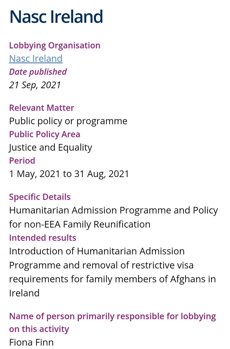 fiannafact's tweet image. Reminder: NASC, an NGO that receives over 70% of its funding from the Irish State, lobbies the Irish State to expand Afghan resettlement and family reunification.
