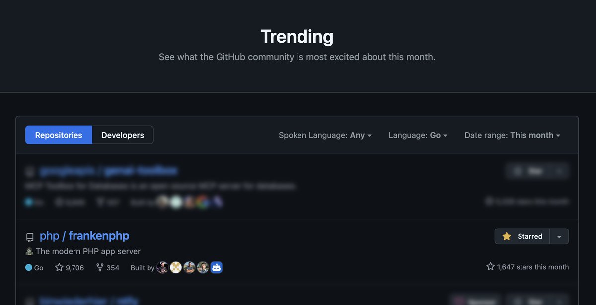 thinkverse's tweet image. The goal of 10k stars before #ApiPlatformCon in September is going great.

FrankenPHP is now at 9,700+ stars!! 🎉

It is now fewer than 300 stars away for the #FrankenPHP elePHPant to become a reality. 🐘