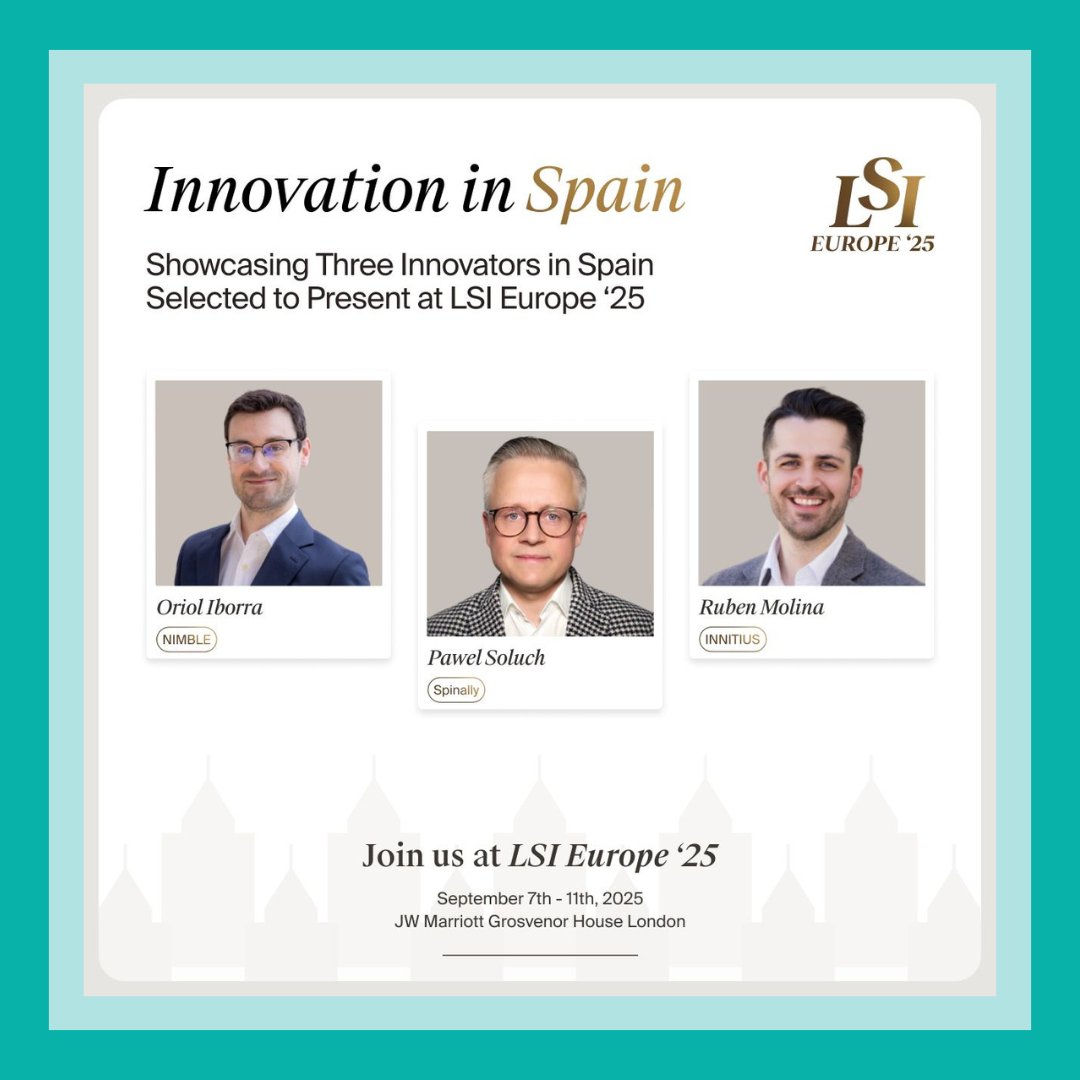 Innitius (@_innitius) on Twitter photo Proud to represent Spain at #LSIEurope25 this September in London! 🇪🇸
We’re thrilled to see our CEO Rubén Molina featured among 3 standout innovators selected to present from Spain. Thank you, <a href="/lsintelligence/">LSI - Life Science Intelligence™</a>, for spotlighting innovation in women’s health on the global stage. Proud to represent Spain at #LSIEurope25 this September in London! 🇪🇸
We’re thrilled to see our CEO Rubén Molina featured among 3 standout innovators selected to present from Spain. Thank you, <a href="/lsintelligence/">LSI - Life Science Intelligence™</a>, for spotlighting innovation in women’s health on the global stage.