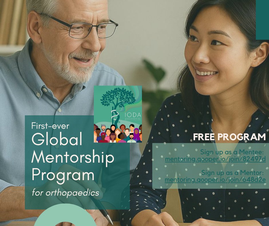 OrthoDiversity's tweet image. Have you signed up to the IODA Mentorship Program? We're excited to see members from around the world have already hosting hours of insightful mentorship sessions, and we're just getting started!
Mentee: mentoring.qooper.io/join/82497d
Mentor: mentoring.qooper.io/join/648d2e
#Mentorship #Ortho