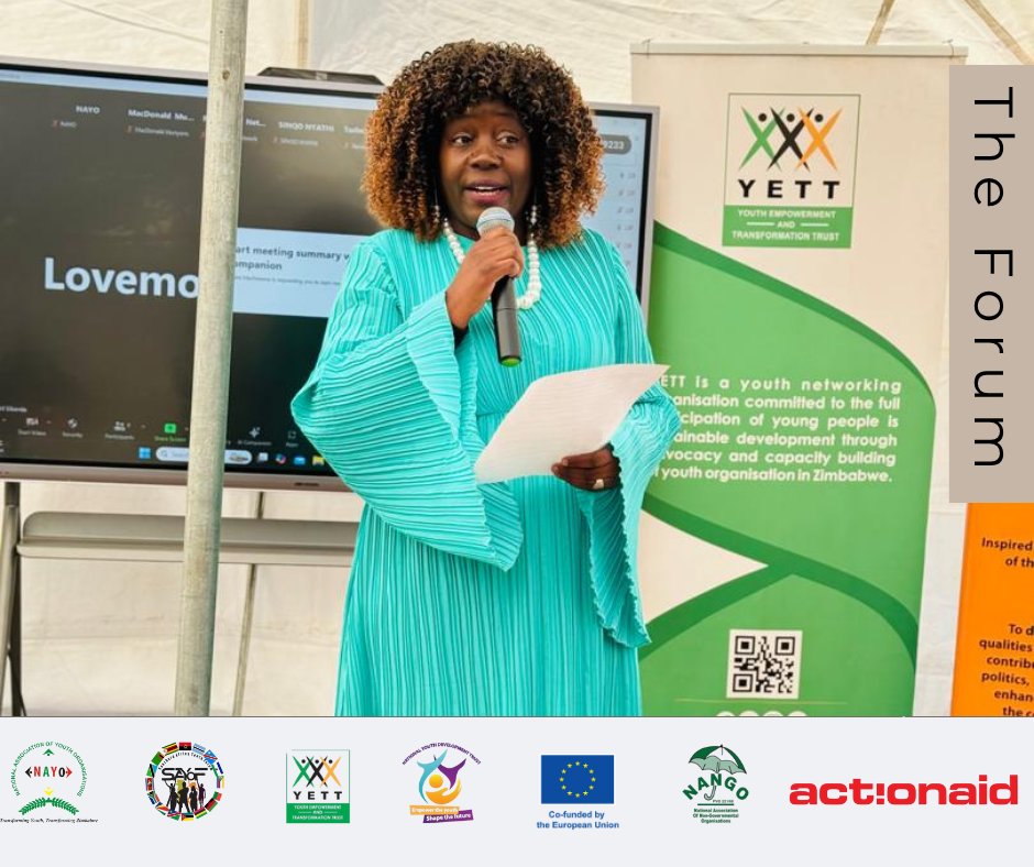 #LeaveNoYouthBehind (@nayozimbabwe) on Twitter photo 📸 <a href="/YetTrust/">#Youth4SDGs</a> Executive Director, Ms. <a href="/RosewitaK/">Rosewita Katsande</a> submitting her remarks today at #TheForum in Harare.
#TheForum2025 #LeaveNoYouthBehind 📸 <a href="/YetTrust/">#Youth4SDGs</a> Executive Director, Ms. <a href="/RosewitaK/">Rosewita Katsande</a> submitting her remarks today at #TheForum in Harare.
#TheForum2025 #LeaveNoYouthBehind