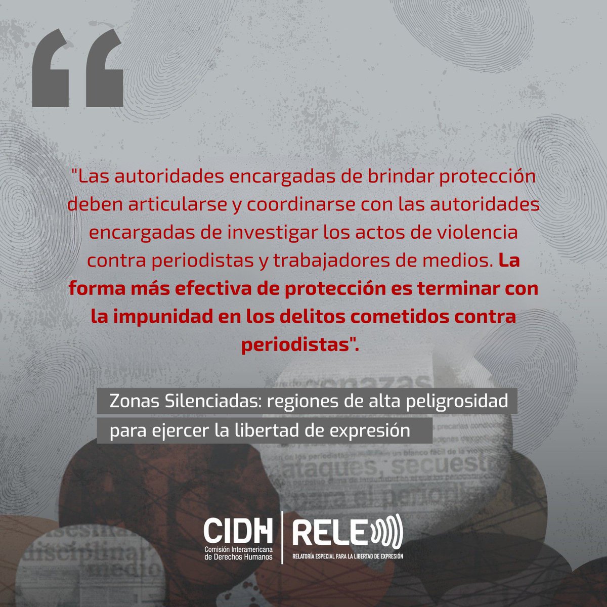La violencia contra periodistas y la impunidad que rodea estos crímenes generan un efecto silenciador que afecta la #LibertadDeExpresión y de prensa en varias zonas de las Américas. #RELECIDH

oas.org/es/cidh/expres…