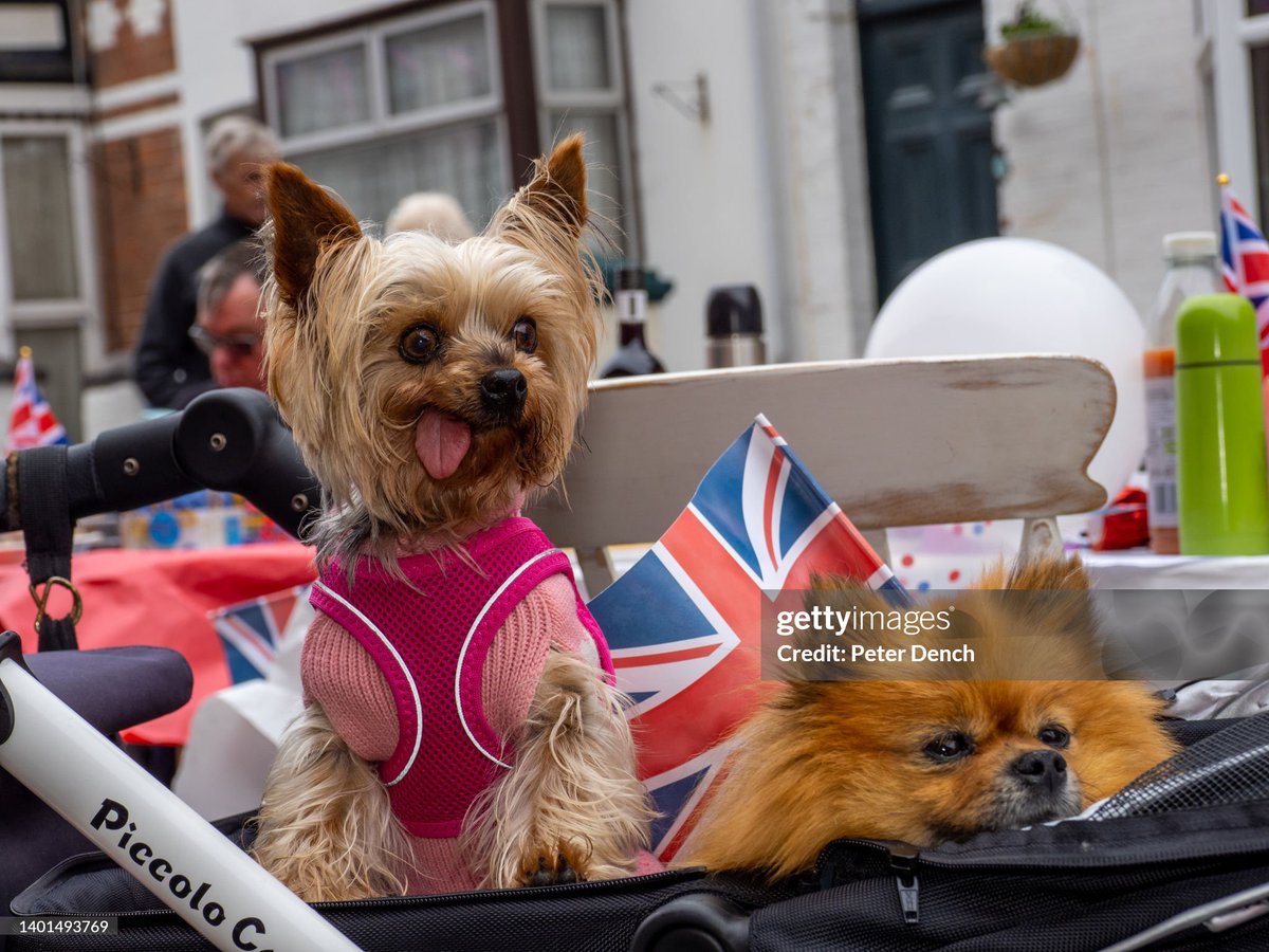 shitbritishpics's tweet image. Chelmsford Street party celebrating the Queen's Platinum Jubilee in full swing on June 05, 2022 in Weymouth, England. (2022)
