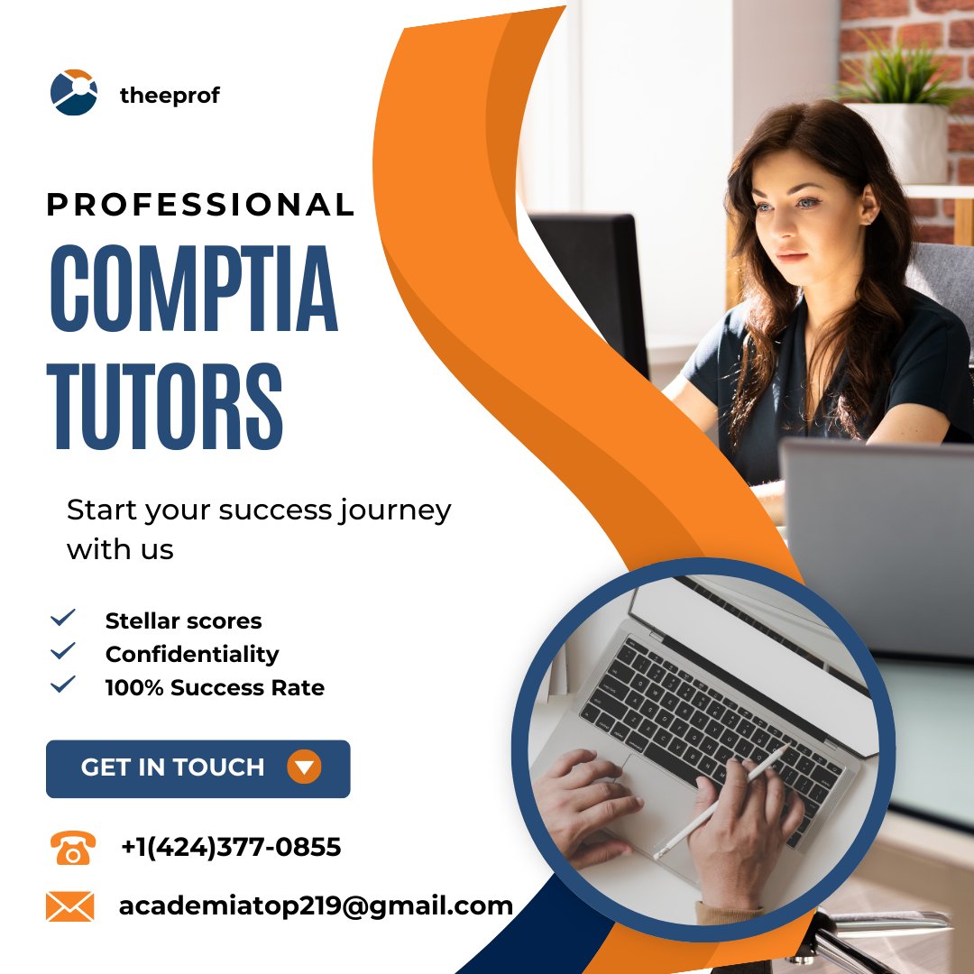 _theeprof's tweet image. 💻 Want to pass your CompTIA exam on the first try?
We offer expert online tutoring for CompTIA A+, Network+, Security+, and more. HMU now
#CompTIA #CompTIAPrep #CompTIAHelp #CompTIATraining #CompTIATutor #CompTIAAPlus #CompTIANetworkPlus #CompTIASecurityPlus
#ITCertification…