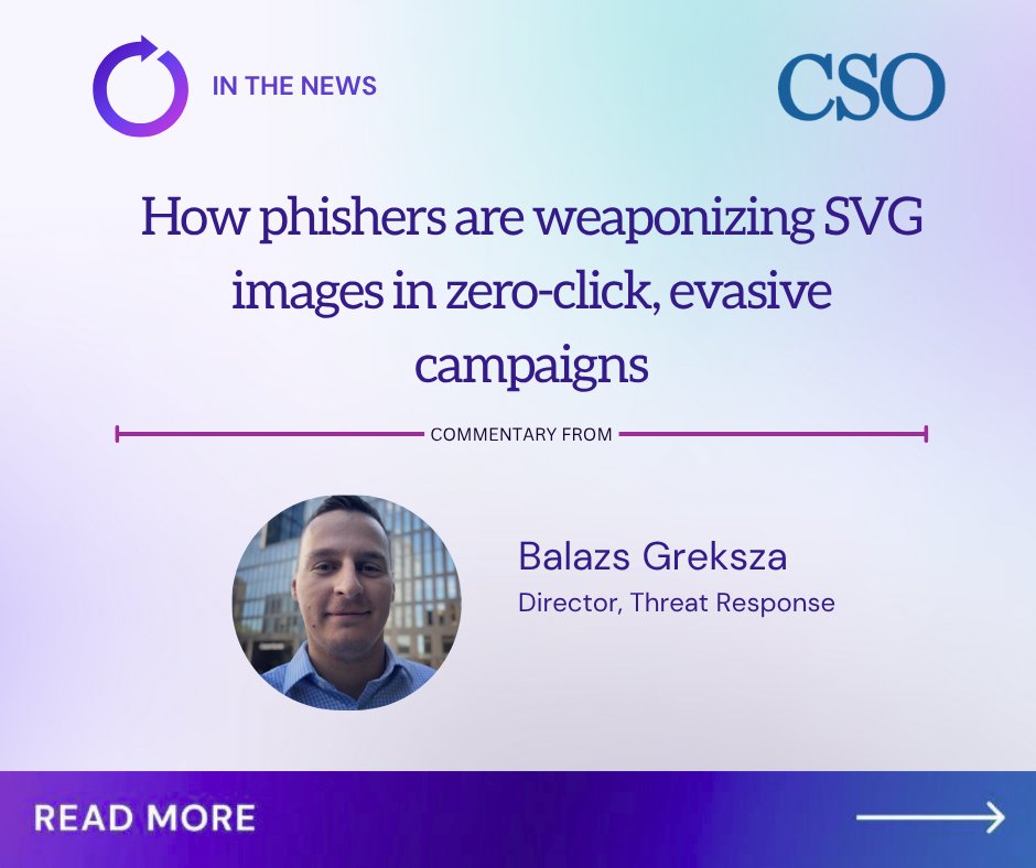 Our latest threat research on SVG-based #phishing attacks finds threat actors embedding obfuscated JavaScript in image files to redirect users to malicious sites — and using geofencing and tracking tokens to stay under the radar. More here: bit.ly/44NcGAz

#smishing