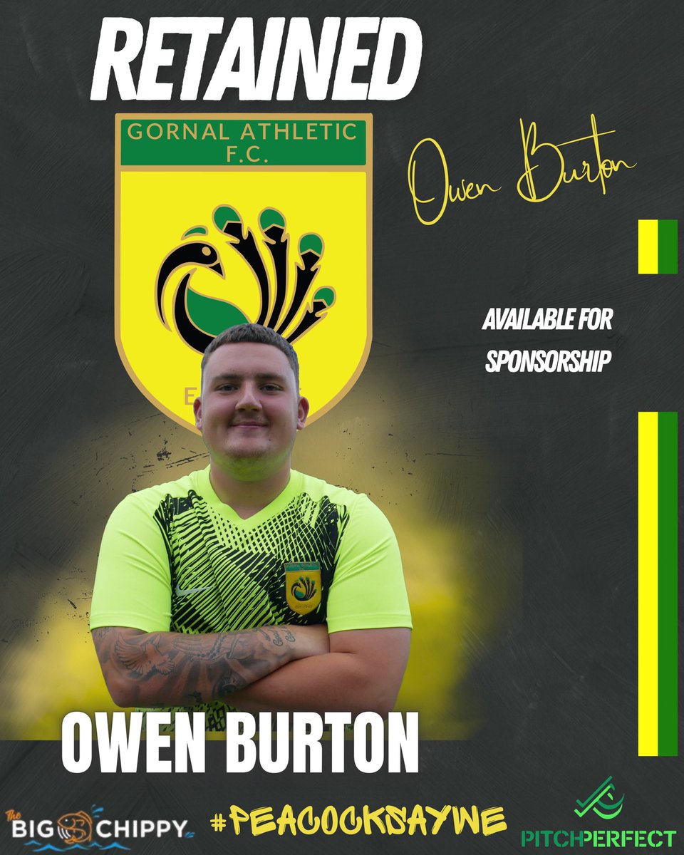 OB STAYS!

Gornal Athletic can confirm that Owen Burton will be returning for the 25/26 Season!

The young keeper jumped at the chance to remain at the club &amp; continue his development. Learning from one of the most experienced GK’s around in Reece Francis. 

#PeacocksAyWe