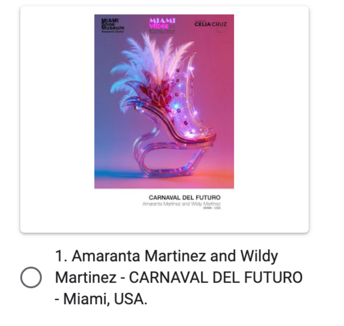 Wildflower Fields (@wildy_martinez) on Twitter photo 🚨We made it to the FINALS! 🚨
<a href="/thesuperama/">SUPERAMA⚡️</a> x <a href="/wildy_martinez/">Wildflower Fields | NFT NYC 2025</a>
Our AI-powered shoe design “Carnaval del Futuro”—inspired by Celia Cruz’s legacy—is one of the Top 5 in the Miami Shoe Museum challenge!
🔥 Now it’s YOUR turn to vote for the People’s Choice Award!
Let’s bring this 🚨We made it to the FINALS! 🚨
<a href="/thesuperama/">SUPERAMA⚡️</a> x <a href="/wildy_martinez/">Wildflower Fields | NFT NYC 2025</a>
Our AI-powered shoe design “Carnaval del Futuro”—inspired by Celia Cruz’s legacy—is one of the Top 5 in the Miami Shoe Museum challenge!
🔥 Now it’s YOUR turn to vote for the People’s Choice Award!
Let’s bring this