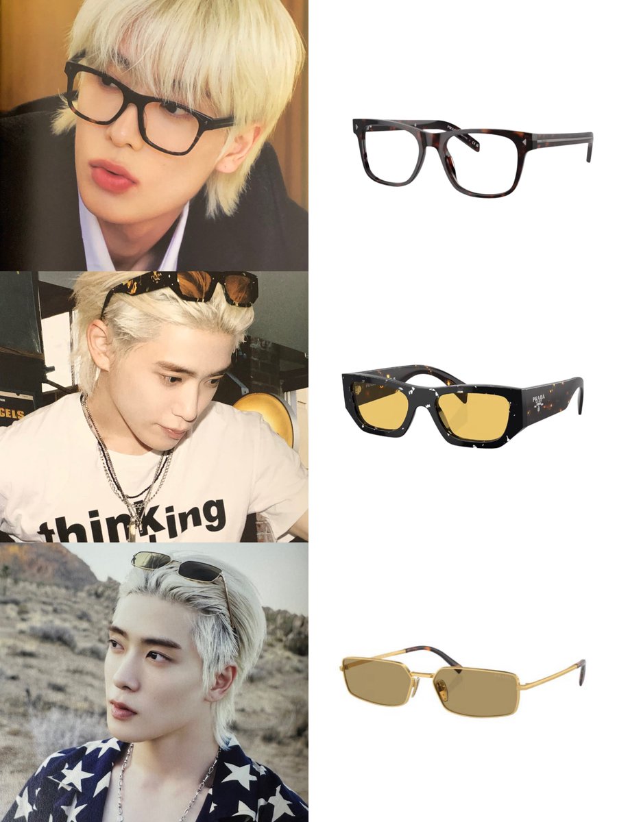 All the glasses Jaehyun wore in the photobook are from Prada, so pls let him shoot an eyewear campaign for Prada someday — it fits him SO well

👓Prada A01S 15O10C
🕶️Prada A13V 17N1O1
🕶️Prada A60S 5AK70G

#PradaxJaehyun #Prada #JAEHYUN