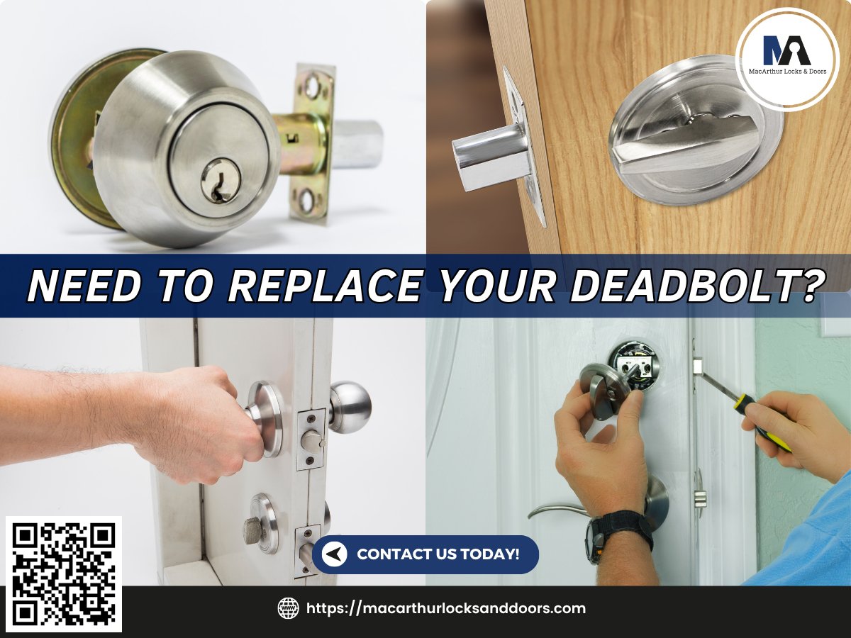 LocksDoors's tweet image. Deadbolt not holding up? MacArthur Locks &amp;amp; Doors has your back with quick, reliable lock replacements. Strong locks = safer spaces. Call (202) 760-4589 now for expert help!

#DeadboltReplacement #LockReplacement #LockRepairs #DeadboltLocks